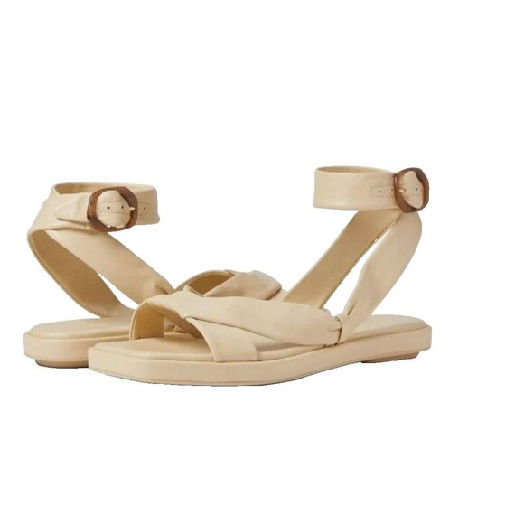Vince Reza Ankle Strap Sandals Soft Leather Cream Col Sz 39 EU/9 M - Picture 1 of 8